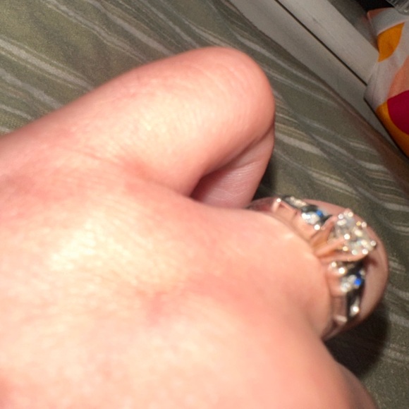 COPY - Engagement ring with wedding band ring guard, size 6. - Picture 9 of 13